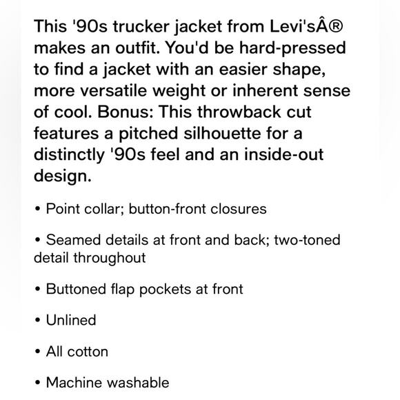 NEW Levi’s Inside Out 90’s Trucker Jean Jacket Two Toned Denim Oversized M/Large - Picture 4 of 5